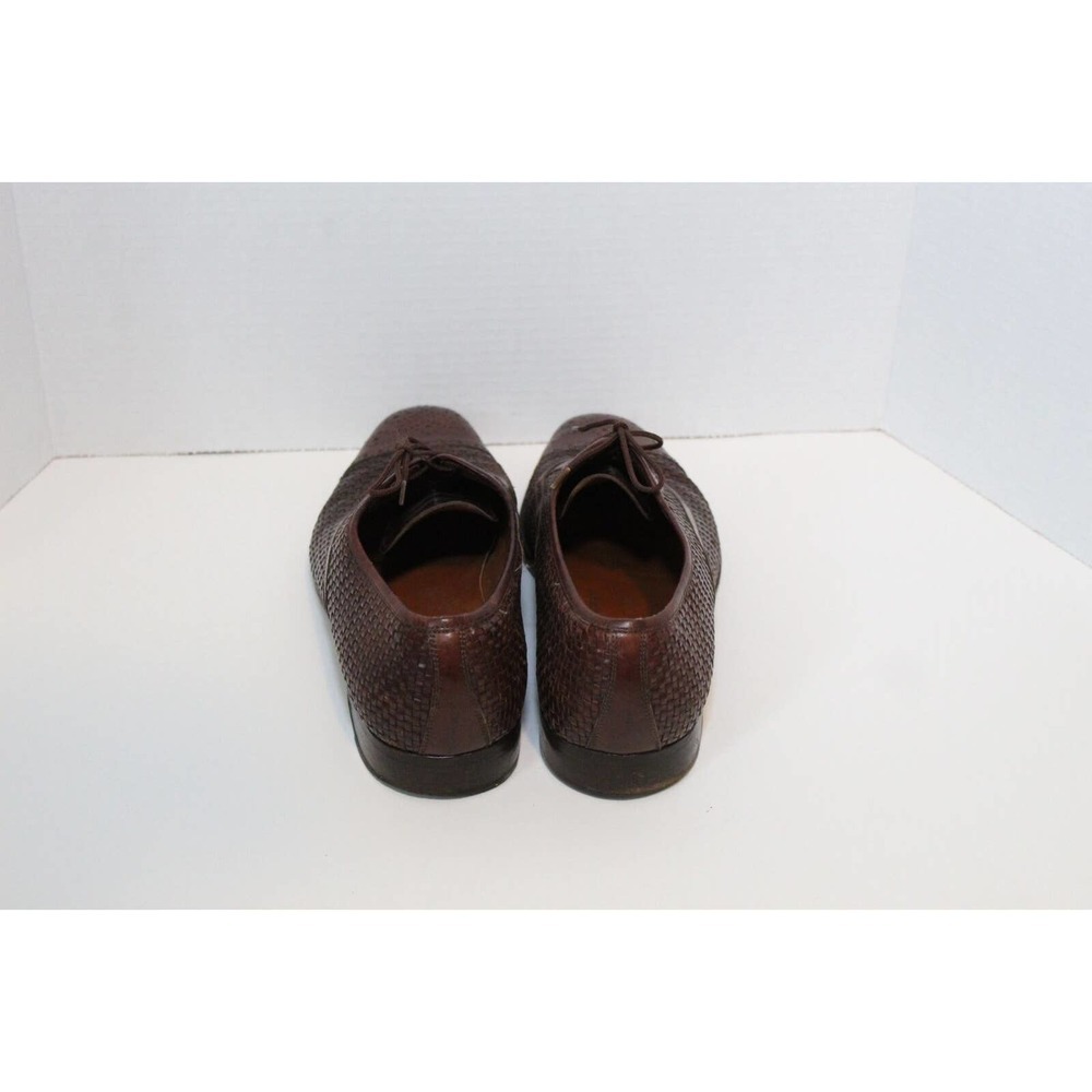 *Flaw Salvatore Ferragamo Woven Leather Lace Oxford Shoes Men's Size 10D H14580 - Picture 6 of 16